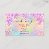 Logo Lash Hair Makeup Nails Glitter Drip Gold Pink Visitekaartje (Achterkant)