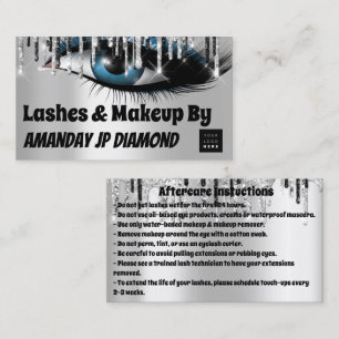 Logo Lashes Aftercare Instruction Black Silver Visitekaartje