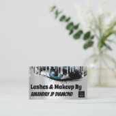 Logo Lashes Aftercare Instruction Black Silver Visitekaartje (Staand voorkant)