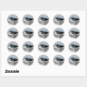 Logo Lashes Extension Makeup Artist Silver Blue Ronde Sticker (Vel)