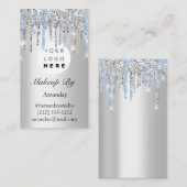 Logo Lashes Extension Makeup Artist Silver Visitekaartje (Voorkant / Achterkant)