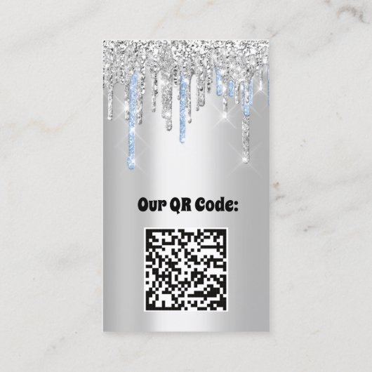 Logo Lashes Makeup Artist Drift Blue QR Code Visitekaartje (Achterkant)