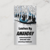 Logo Lashes Makeup Artist Drift Blue QR Code Visitekaartje (Voorkant)