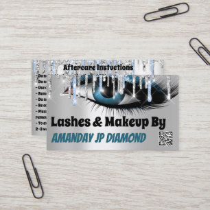 Logo Lashes Micorblade Aftercare Blue Drip QR Code Visitekaartje