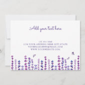 Logo Lavendel en vlinder Dank u Bedankkaart (Achterkant)