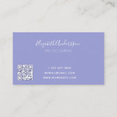 Logo lavendel minimalistische elegante QR-code Visitekaartje (Achterkant)