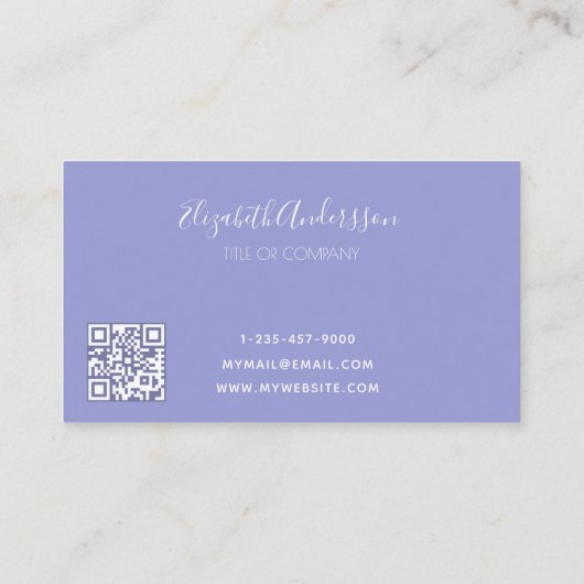 Logo lavendel minimalistische elegante QR-code Visitekaartje (Achterkant)