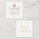 Logo lavender Decorative Lijst Bakery Baker Vierkante Visitekaartje (Voorkant / Achterkant)