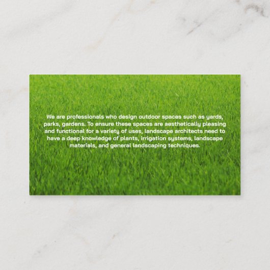 Logo Lawn Care Service | Landschapsontwerp Visitekaartje (Achterkant)