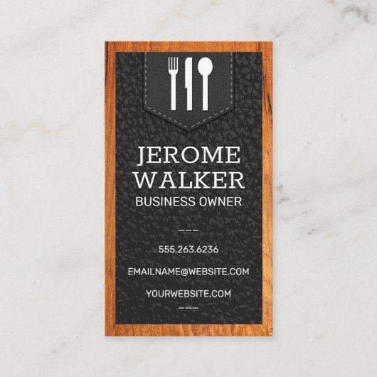 Logo | Lederriem | Hout Visitekaartje (Voorkant)