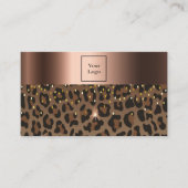 Logo leopard zwarte bruine brons visitekaartje (Voorkant)