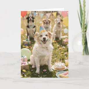 Logo Leuk Cute Puppy Hond Zakelijk Verjaardagskaar Kaart