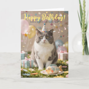 Logo Leuk Cute Zakelijke Kat Kittens Verjaardag Kaart
