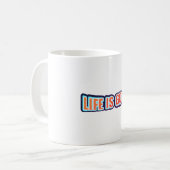 Logo leven is goed koffiemok (Voorkant links)