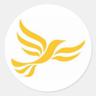 Logo liberaal-democraten ronde sticker