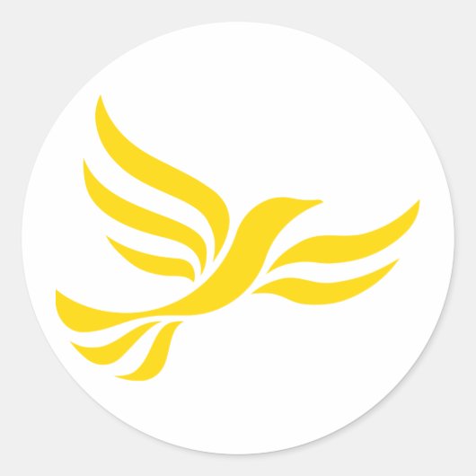 Logo liberaal-democraten ronde sticker (Voorkant)
