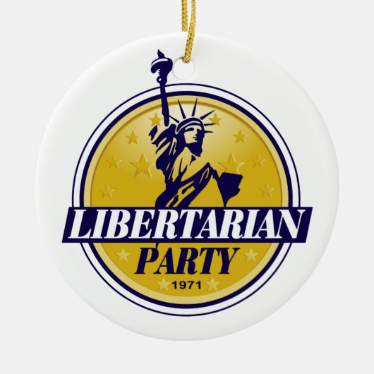 Logo libertariële politieke partij keramisch ornament (Voorkant)