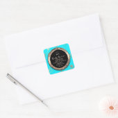 Logo Lichaam Balm Butter Cosmetic Gold Lijst Blue Vierkante Sticker (Envelop)