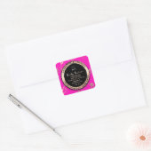Logo Lichaam Balm Butter Cosmetic Gold Lijst Roze Vierkante Sticker (Envelop)