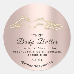 Logo Lichaamsolie Balm Cosmetische verpakking Logo Ronde Sticker