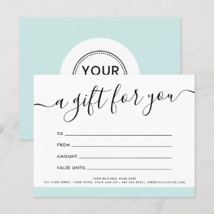 Logo lichtaqua blue gift bon certificate card briefkaart