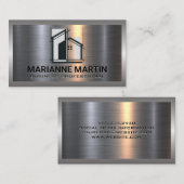 Logo | Lijntekenstijl | Metaal Visitekaartje (Voorkant / Achterkant)