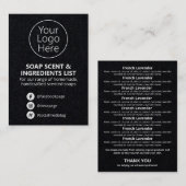 Logo lijst met zwarte soap-aggregaten visitekaartje (Voorkant / Achterkant)