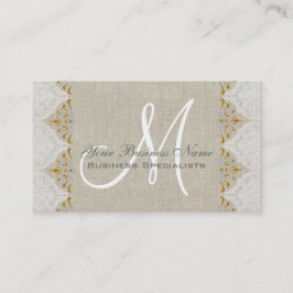  Logo Linen Lace Gold Monogram Visitekaartje