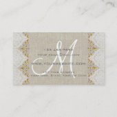  Logo Linen Lace Gold Monogram Visitekaartje (Achterkant)