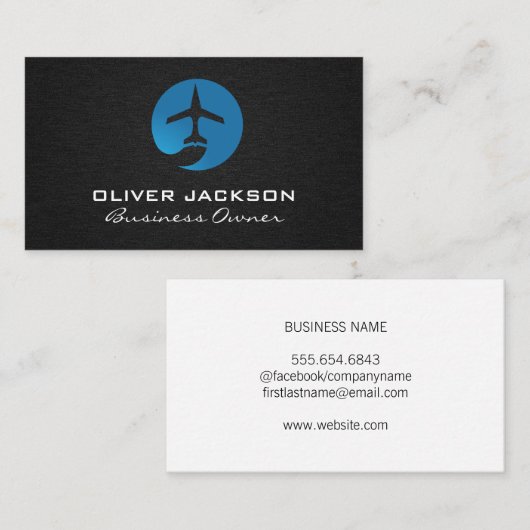 Logo-linnen achtergrond van het vliegtuig visitekaartje (Voorkant / Achterkant)