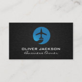 Logo-linnen achtergrond van het vliegtuig visitekaartje (Voorkant)