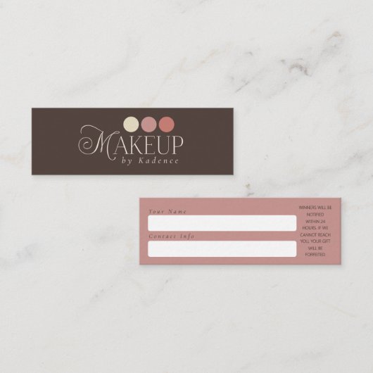Logo Loterij Ticket voor Visagisten Bedrijf (Voorkant / Achterkant)