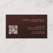 Logo | Luxe lederen vastgoed QR-code Visitekaartje (Achterkant)