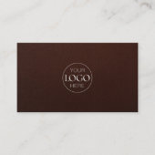 Logo | Luxe lederen vastgoed QR-code Visitekaartje (Voorkant)