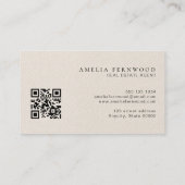 Logo | Luxe lederen vastgoed QR-code Visitekaartje (Achterkant)
