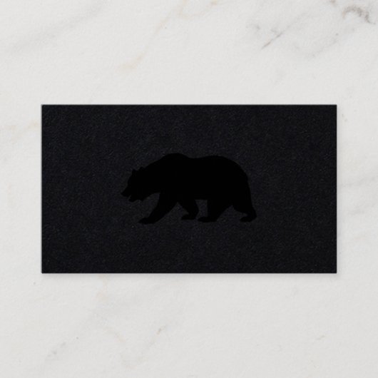 Logo Luxe Zwarte Grizzlybeer Visitekaartje (Voorkant)