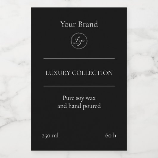 Logo luxemburgse minimalistische zwarte-kaartenlab voedselcontainer etiket (Enkel label)