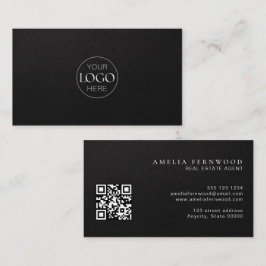 Logo | Luxury Leather Real Estate QR Code Visitekaartje