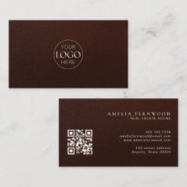 Logo | Luxury Leather Real Estate QR Code Visitekaartje