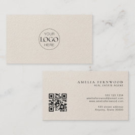 Logo | Luxury Leather Real Estate QR Code Visitekaartje