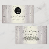 Logo Make-up Artist Haar Nails Smoky Silver Grey Visitekaartje (Voorkant / Achterkant)