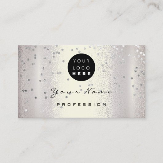 Logo Make-up Artist Haar Nails Smoky Silver Grey Visitekaartje (Voorkant)