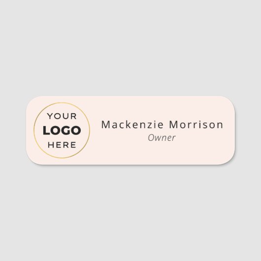Logo Make-up Salon Blush Roze Zwart Naamplaatje (Voorkant)