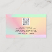 Logo Makeup Artist Haar Nails Koop QR Code Roze Visitekaartje (Achterkant)