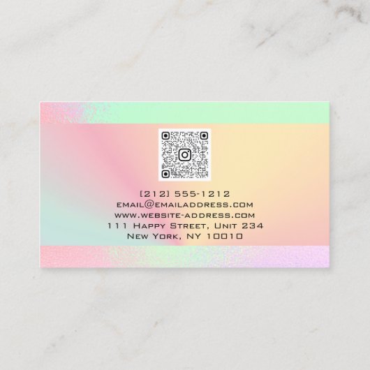 Logo Makeup Artist Haar Nails Koop QR Code Roze Visitekaartje (Achterkant)