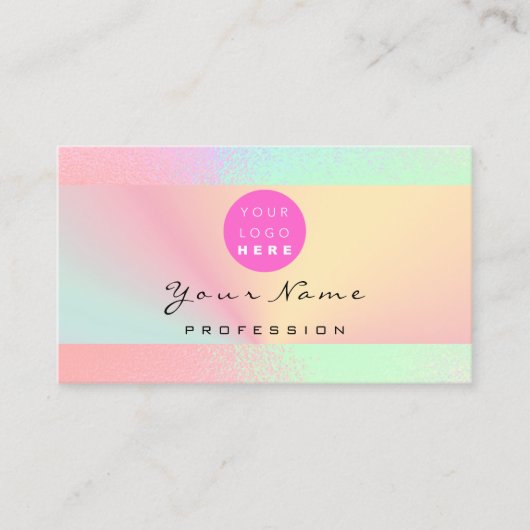 Logo Makeup Artist Haar Nails Koop QR Code Roze Visitekaartje (Voorkant)