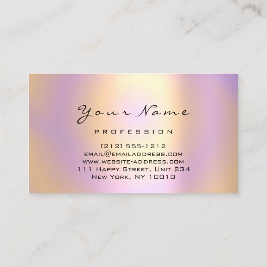 Logo Makeup Artist Hair Nails Abstract Paars Lux Visitekaartje (Achterkant)