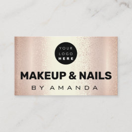 Logo Makeup Artist Hair Nails Coral Roos Gold Visitekaartje