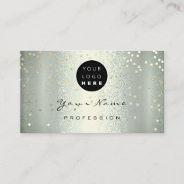 Logo Makeup Artist Hair Nails Green Gold Confetti Visitekaartje