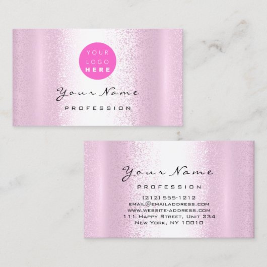 Logo Makeup Artist Hair Nails Professional Roze Visitekaartje (Voorkant / Achterkant)